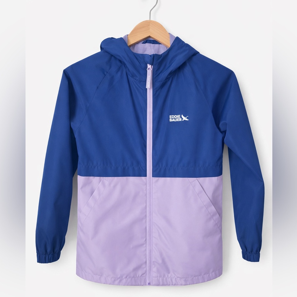 Eddie Bauer Kids Colorblock Windbreaker Jacket Blue Purple Size S (7/8)